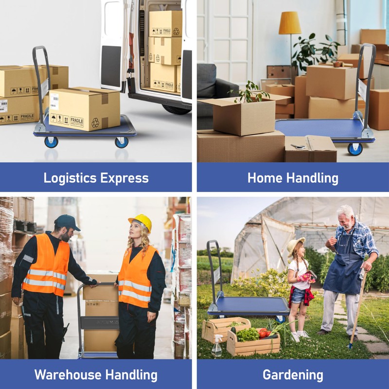 Olympia Tools Foldable Push Cart Dolly - 600 Lb. Capacity