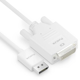 PureLink DisplayPort auf DVI Kabel, 1920 x 1200 WUXGA Auflösung, vergoldete Steckkontakte, 3,00m, weiß