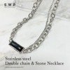 S.W.P bssn-007-018oya Men's Stainless Steel Necklace, Simple, Clean