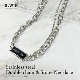 S.W.P bssn-007-018oya Men's Stainless Steel Necklace, Simple, Clean