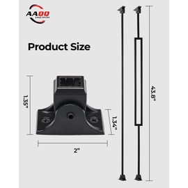 AAqq Decor 16 Pack Balusters for Staircase Interior Hollow Narrow Rectangular and Straight Stair Spindles 1/2" Square Iron Balusters with 32 Swivel Shoes(A18-16)