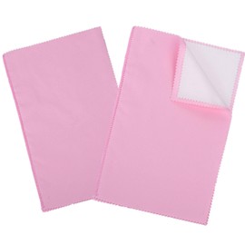 SEVENWELL 2pcs Jewelry Polishing Cleaning Cloth Large 10'' x 12'' for Sterling Silver Jewelry Gold, Diamond, Platinum, Precious Stones, Coins (Pink)