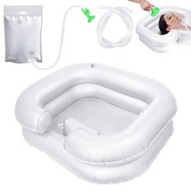 TYBYBB Hair Wash Basin for Bedridden, Inflatable Hair Wash Basin with 1 m Drain Hose, Hair Washing in Bed with Shower Head and Water Bag, for Pregnant Women, Injured Disabled Elderly People