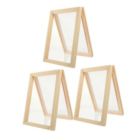 MAGICLULU 3pcs Educational DIY Paper Making Wooden Frame Kit Sturdy Mesh Mold for Crafting Projects Compact for Easy Operation Safe Practical Materials for Adults
