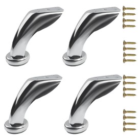 Roellgs furniture leg, 9.5 cm, sloping metal sofa leg, cupboard leg with mounting screw, for sofa, cupboard, chair