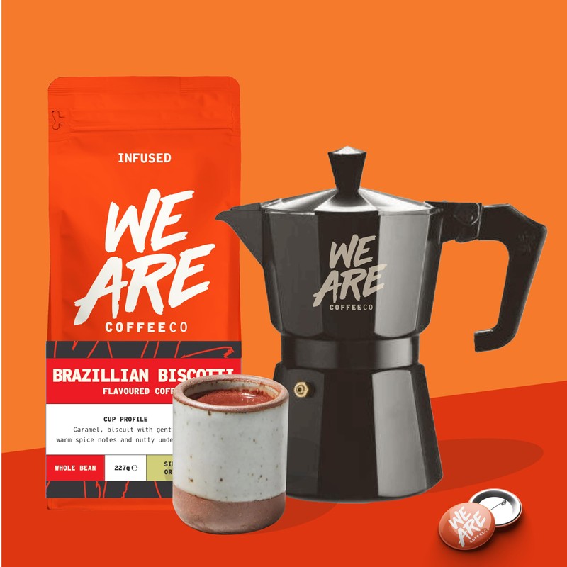 Coffee Beans 227g Bag, Whole Bean Coffee, Brazilian Biscotti Flavoured