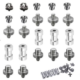 Camera Screw Thread Screw Inch Screws Camera Tripod Thread Adapter Screw Camera Screws Male Thread Screws Adapter Tripod Head Ball Head Tripod Adapter Inch Screw, 1/4 to 3/8 Inch Pack of 22