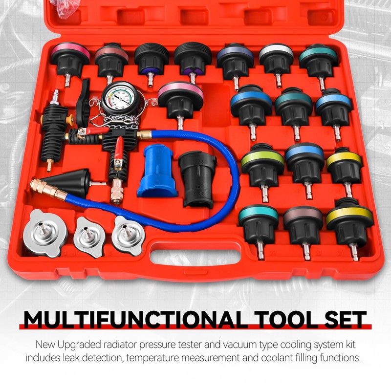 Auto Dynasty 28pcs Radiator Pressure Tester & Vacuum Type Cooling