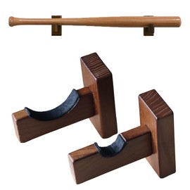 Orga'Neat Baseball Bat Display Case, Wall Mount Bat Holder Hanger, Solid Ash Tree Handmade Horizontal Bat Rack w/ Protective Soft Liner for Baseball Bat Wall Display -Brown