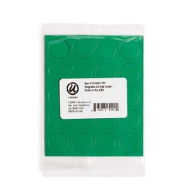 U Brands Green Round Magnets, 0.75 Inch, 20 Count, Strong Small Circle Magnets for Whiteboards, Lockers, Refrigerators, Magnetic Boards, Classroom, Office, Crafts