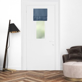 Mecodeco Classroom Door Curtain - Ultimate Light Control and Privacy Protection Without Drilling Installation - for Classrooms or Small Windows (Haze Blue, 12W*30L,1 Panel)