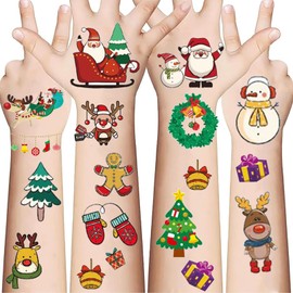 IDDFEVE 30 Sheets Christmas Temporary Tattoos for Kids – Festive Holiday Tattoo Stickers for Boys & Girls, Perfect for Christmas Gifts, Party Favors & Decorations
