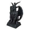 Gothic Sabbatic Goat Winged Baphomet Gargoyle Crouching On Pedestal Figurine