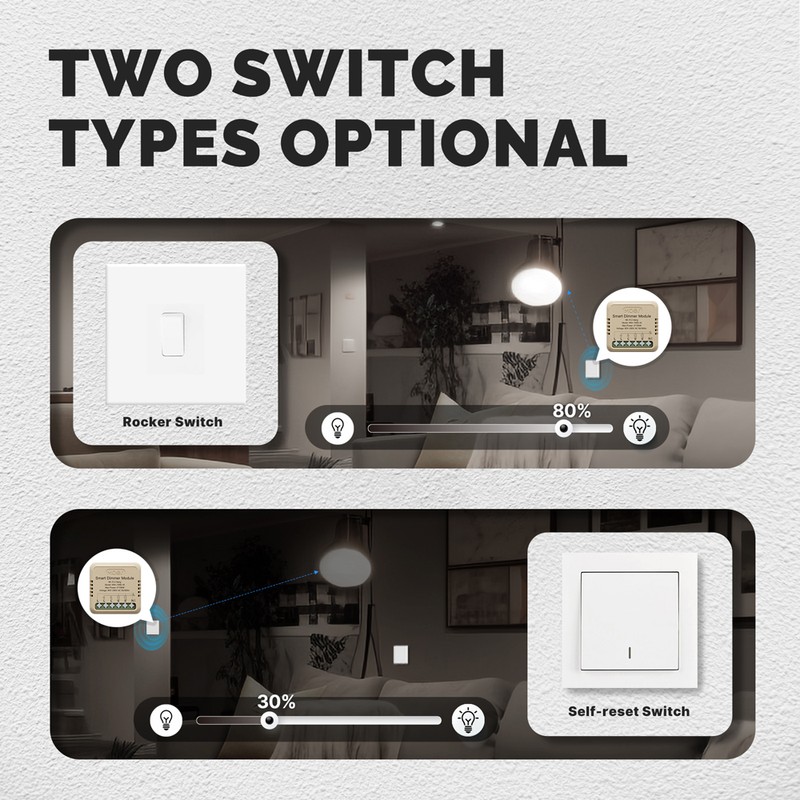 Tuya WiFi Intelligent Switch Dimmer DIY Module Light Switch Mobilephone
