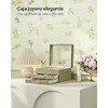 SONGMICS Caja de Joyas, 3 Niveles, Tapa de Cristal, 2