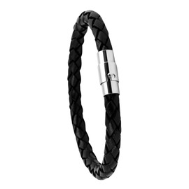 Simaru Hand-braided genuine leather bracelet for men and women with magnetic closure, Leather