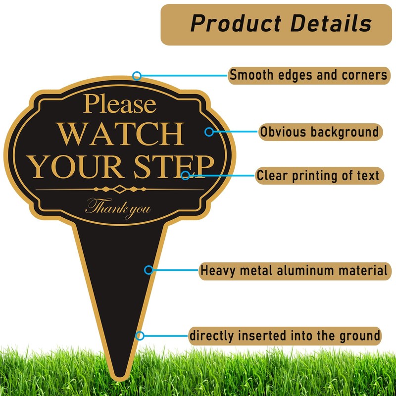 XIAOKAIYAN Please Watch Your Step Sign with Stake Outdoor