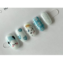 ⭐️ Sunny today [Cloud Dog Walk] Nail Tips ⭐️ - Short Coffin / ⭐️ 오늘날씨 맑음 [구름 강아지 산책] 네일팁 ⭐️ - 숏코핀