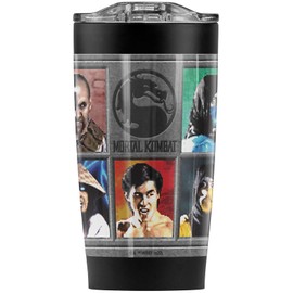Logovision Mortal Kombat Klassic Choose Your Fighter 20 oz Double Wall Travel Tumbler, Stainless Steel, Vacuum Insulated with Leakproof Slide-Lock Lid