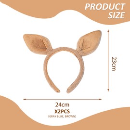 Pack of 2 Donkey Ear Headbands, Cute Plush Headbands, Headbands for Women, Animal Ear Hair Accessories, Creative Hair Accessories