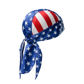 USA American Flag Cycling Pirate Head Bandana Skull Cap Hat Sweat Wicking Quick Dry Under Helmet Cycling Headwrap Headscarf for Men Women