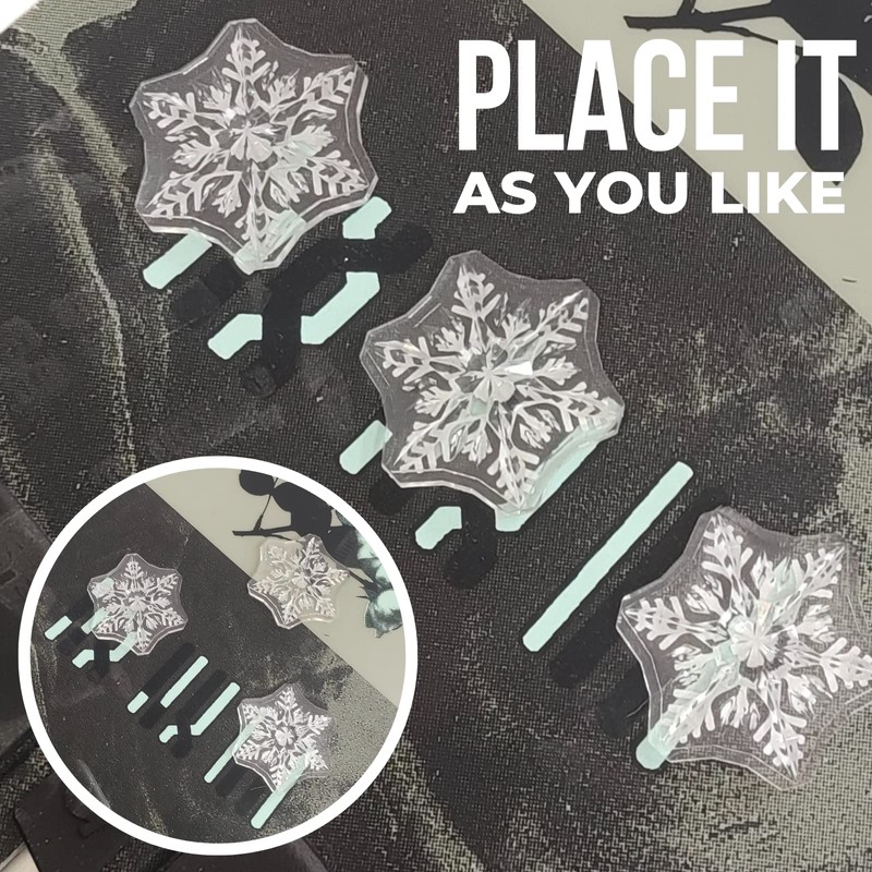 devembr Snowboard Stomp Pad, 3D Clear Snowflake Snowboard Stomp Pads,