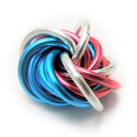 Möbii Fidget Ball (MultiColor): Quiet Mobius ADHD Anxiety Stim Stress Relief Toy Tool for Home Travel Office or Desk (Small, Full, Pink Blue Silver)