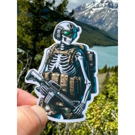 Handmade 2" Tactical Skeleton Sticker, Decal, Skull, Gear, Military, Police, Helmet, Work