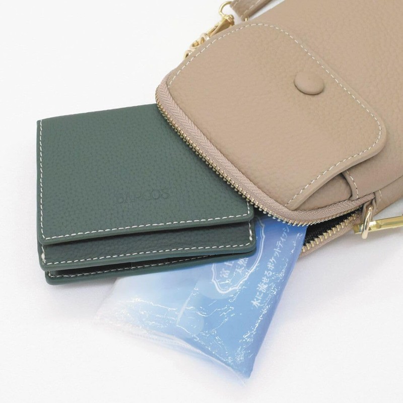 Balcos One Size Women's Vertical Shrink Leather Pochette, purple