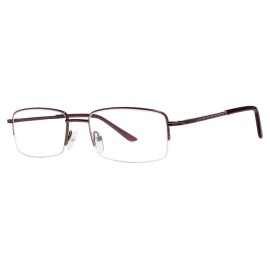 MODERN OPTICAL DELUXE MEN'S EYEGLASSES 54-18-145 BROWN SEMI RIMLESS W/ SOFT CASE
