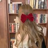 Red Hair Bows For Women Velvet Bow Hair Clips Glitter