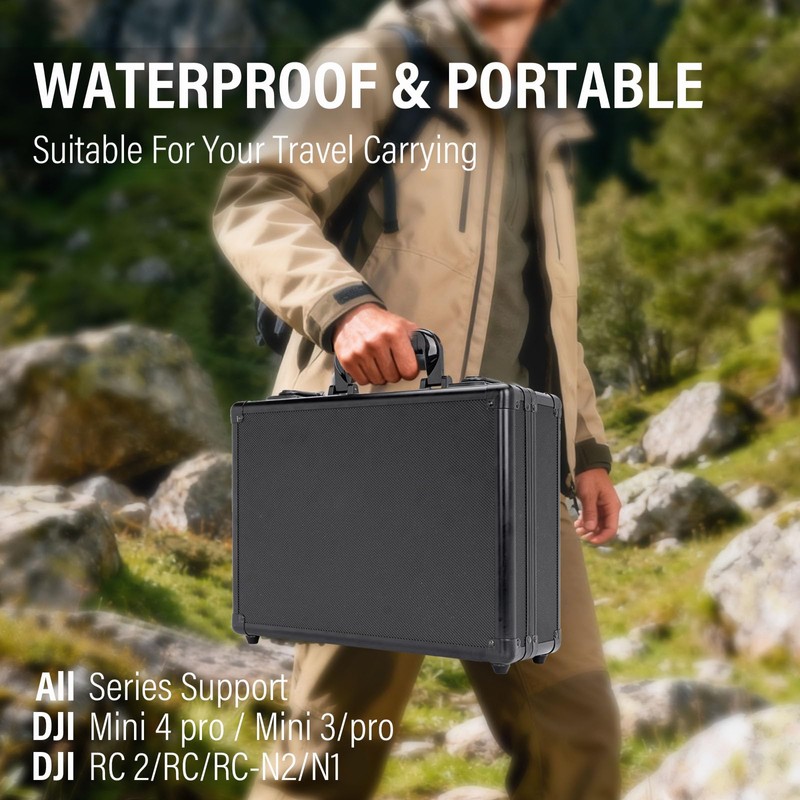 BAGAKE Hard Case for DJI Mini 4 Pro/Mini 3/Pro- Waterproof,Shockproof