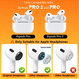 Inesore 4 Pairs Replacement Ear Tips for AirPods Pro 2nd/1st Generation with Portable Storage Box & Cleaner Pen,Noise Reduction Holewith & Built-in dust Guard Screen,Silicone Ear Tips for AirPods Pro (White)