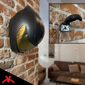 V-Cant-C Helmet Holder - The Invisible Motorcycle Coat Rack - Very Easy Helmet Holder Wall Mounting - Helmet Mount Wall - Motorcycle Helmet Mount Wall - Helmet Mount