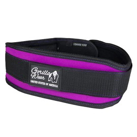 GORILLA WEAR 4 Inch Women's Lifting Belt - Black/Purple M