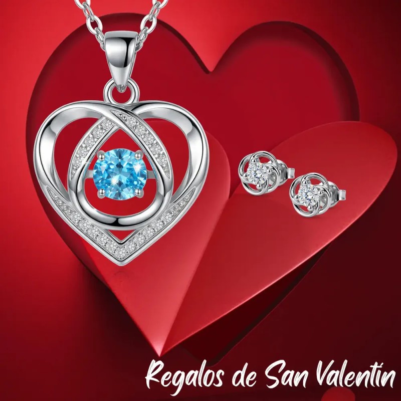 VENXPON - Regalos Para Mujer,collar Y Aretes Corazón Mujer Con