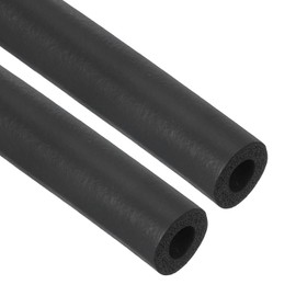 PATIKIL 7mm ID x 15mm OD x 1m Long Pipe Insulation Foam Tube, 2pcs Pipe Cover Wrap Roll EPDM Bar Tubing for Handle Grip HVAC Air Conditioner Units, Black