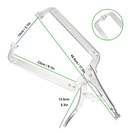 Biugaaufai 4 Pack 18 Inch C-Clamp Locking Pliers with Swivel Pads, Heavy Duty, Adjustable Vise Grip C Clamps for Woodworking and Home Improvement