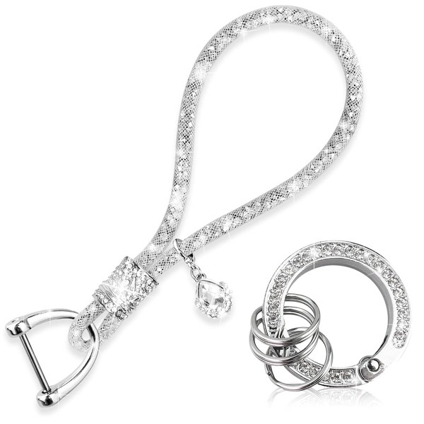 Yiflin Cute Wrist Car keychain for Women, Crystal Keychain Accessories，Bling