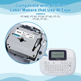 Pristar Compatible M-K221 Label Tape Replacement for Brother P-touch M Tape MK221 MK221BZ M-K221s 9 mm 3/8 White for Brother Ptouch PT-M95 PT-55 PT-65 PT-70 PT-75 PT-80 PT-85 PT-90 PT-BB4 Pack of 3