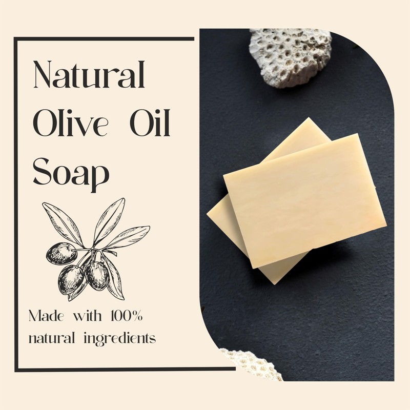 Olive Oil Soap Bar - Handmade 100% Pure Natural &