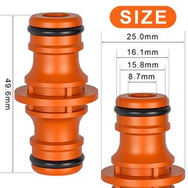 Double Plug Hose Connector, Hose Coupling 1/2 Inch, Extender Coupling Garden Hose for Home Hose and Garden Watering System - Orange