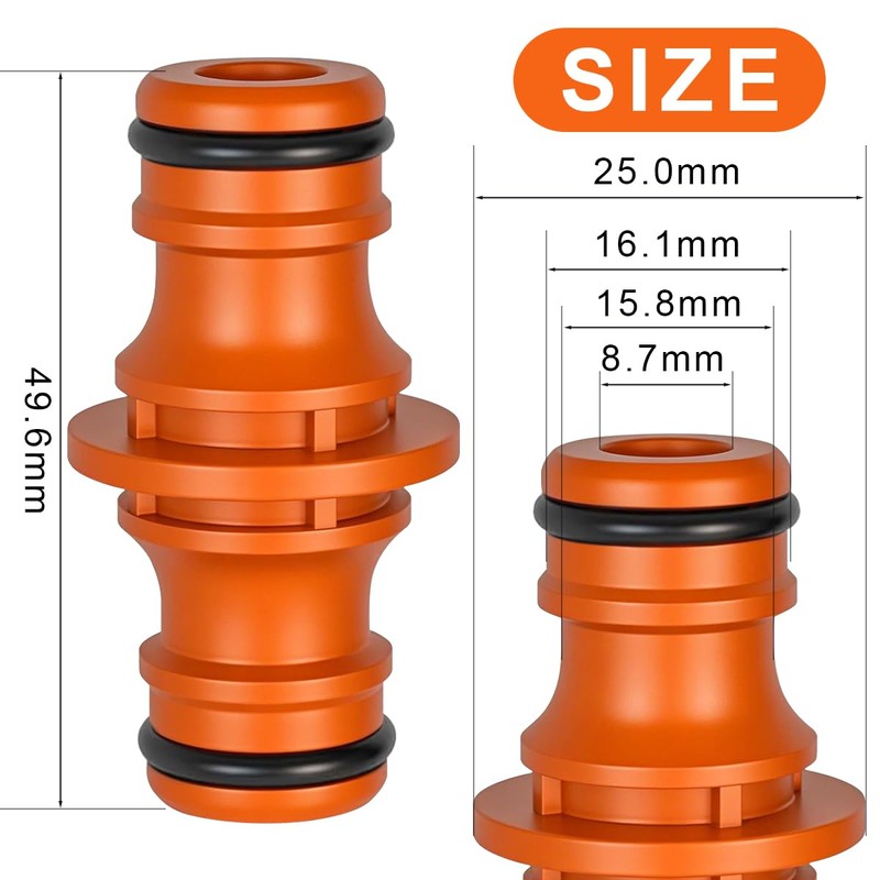 Double Plug Hose Connector, Hose Coupling 1/2 Inch, Extender Coupling