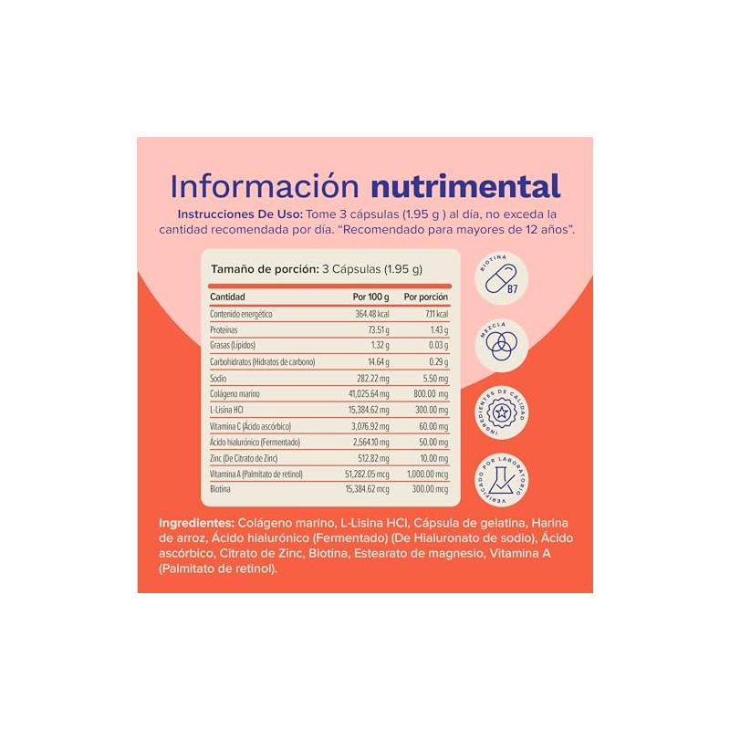 Multivitamínico 7 en 1 Colágeno Marino Piel y Cabello Glow