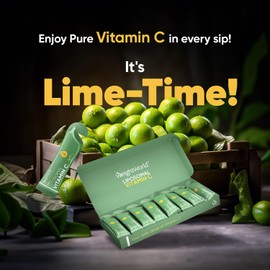 Liposomal Vegan Vitamin C Liquid Sachets - 1000mg Natural Lime Flavour 14 Liquid Sachets - 5ml Per Sachet (Not Vitamin C Effervescent) Sugar-Free, & High Strength - Highly Bioavailable Vitamin C