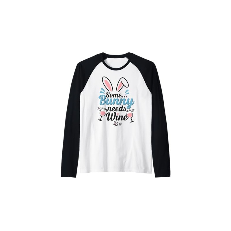 Funny Easter Bunny Wine Lover Cute Graphic Gift Raglan Baseball