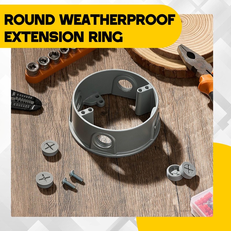 Juexica 2 Pcs 1/2-inch 4 Hole 4 Inch Round Sealproof