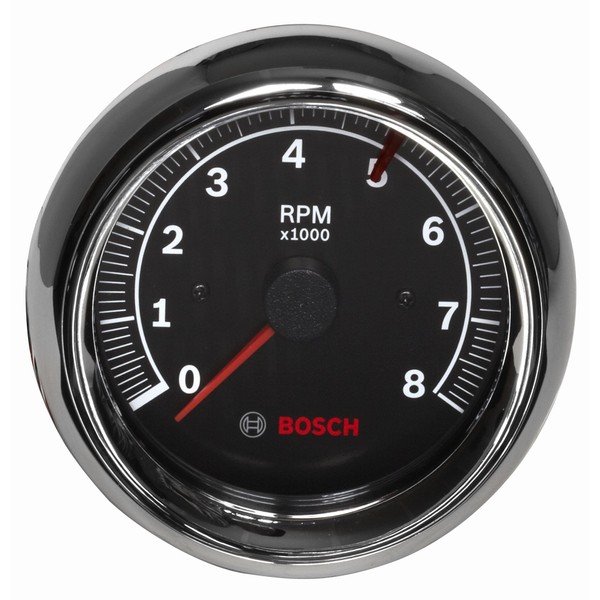 Actron Bosch SP0F000018 Sport II 3-3/8" Tachometer (Black Dial Face, Chrome Bezel)