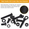 172 Pieces M6 Screws Nuts Washers Set Black, Sutemribor M6