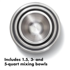OXO Good Grips 3-Piece Stainless-Steel Mixing Bowl Set